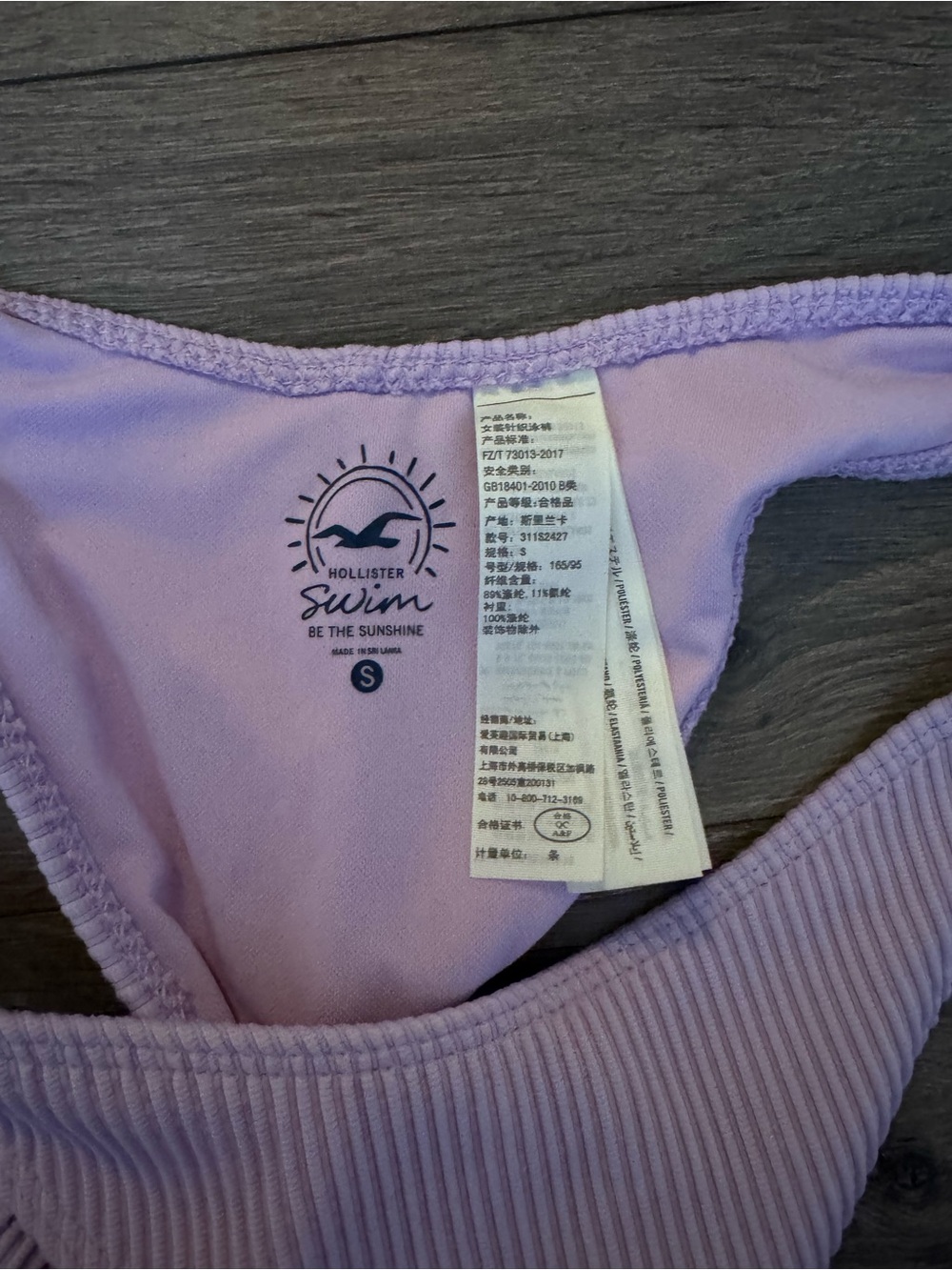 Hollister Women’s Soft Lilac Ribbed Bikini Set - Triangle Top & Cheeky Bottoms - Picture 4 of 4